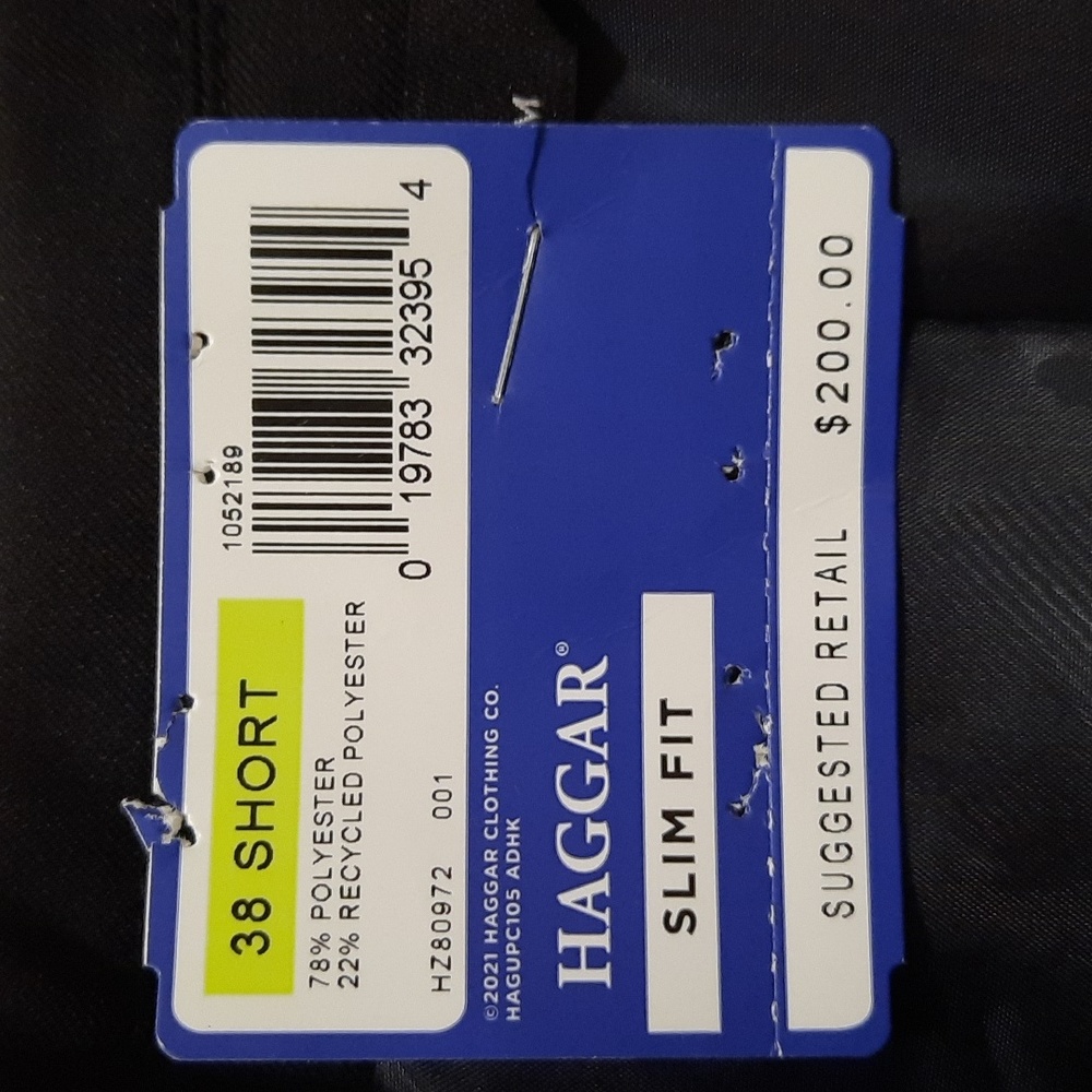 HAGGAR MENS BLACK BLAZER - SIZE 38 SHORT - NEW WITH TAGS - SRP $200.00 - Picture 3 of 10